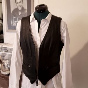 Black Women's Leather Vest